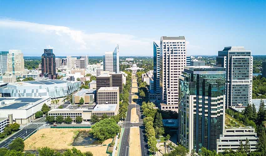 Sacramento skyline, California